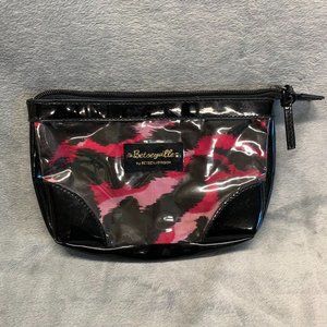 Betseyville Pink Stripe Vinyl Make Up Bag